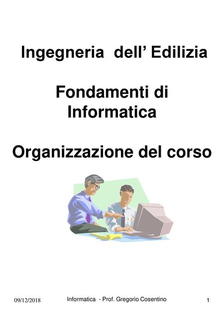 Informatica - Prof. Gregorio Cosentino