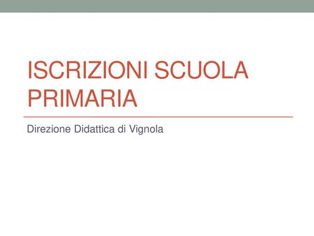 Iscrizioni scuola primaria