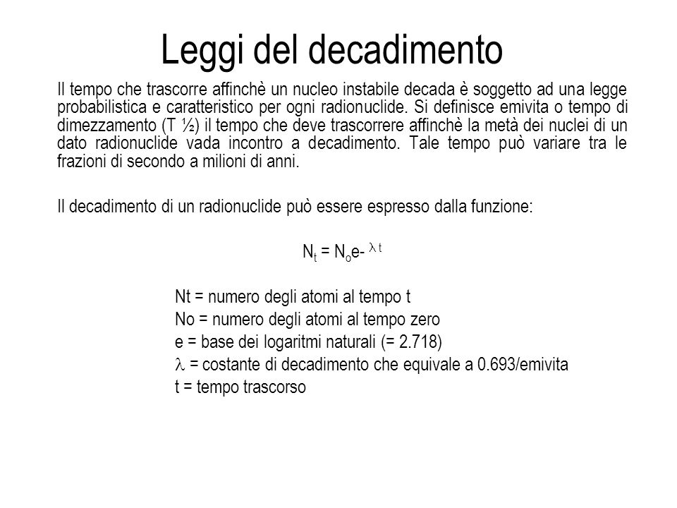 Calcolo della formula del tempo di dimezzamento