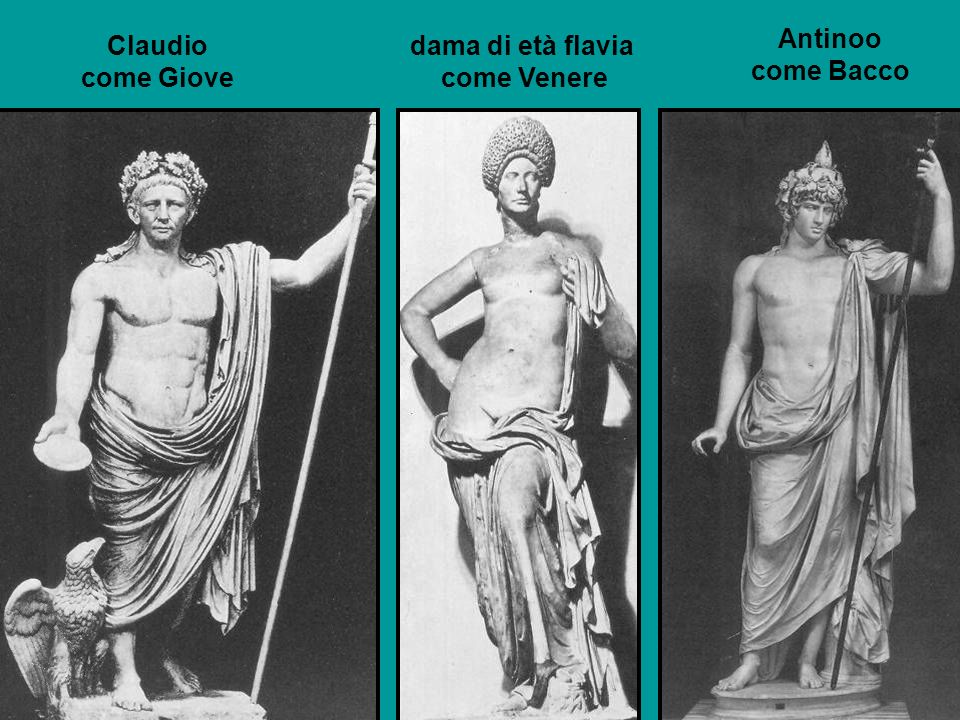 Antinoo come Bacco Claudio come Giove dama di età flavia come Venere