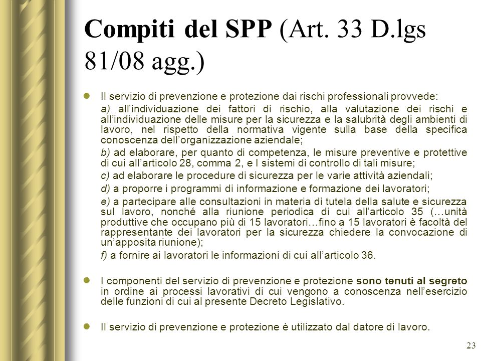 Addetto Al Servizio Di Prevenzione E Protezione ASPP - Ppt Scaricare