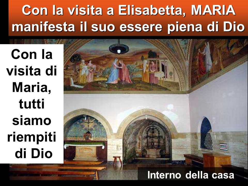 Con la visita a Elisabetta, MARIA manifesta il suo essere piena di Dio