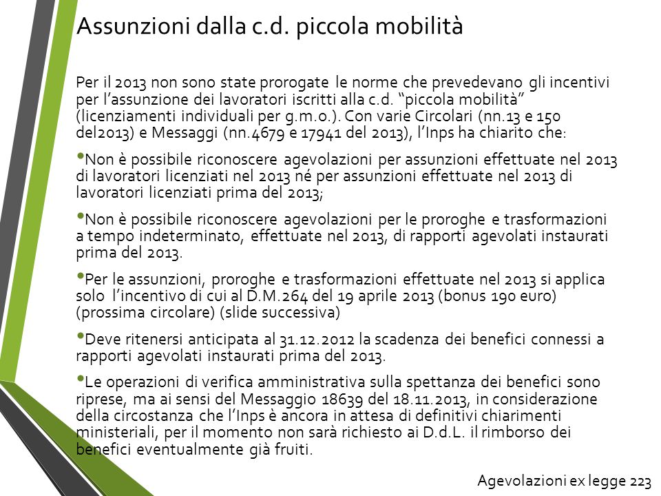 Incentivi All’assunzione Dei Lavoratori Dipendenti - Ppt Scaricare