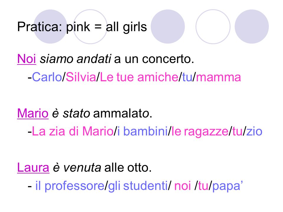Pratica: pink = all girls