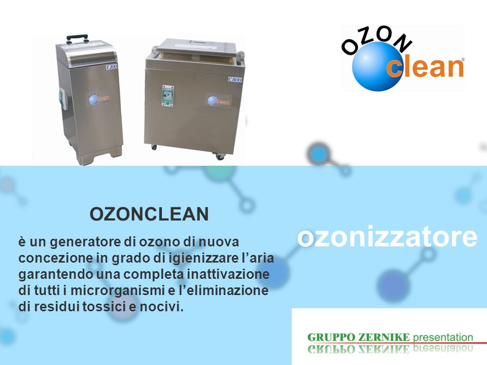 Ozonclean - Sanificazione degli ambienti - Zernike