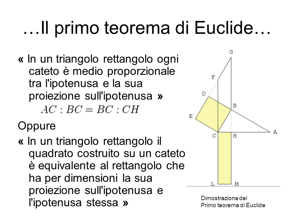 …Il primo teorema di Euclide…