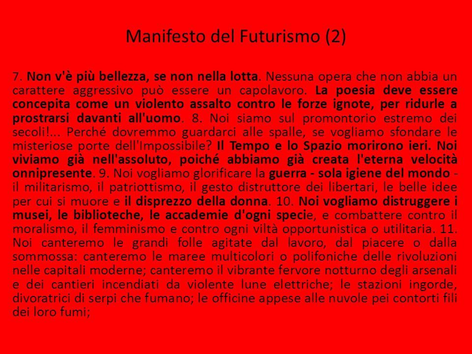 Manifesto del Futurismo (2)