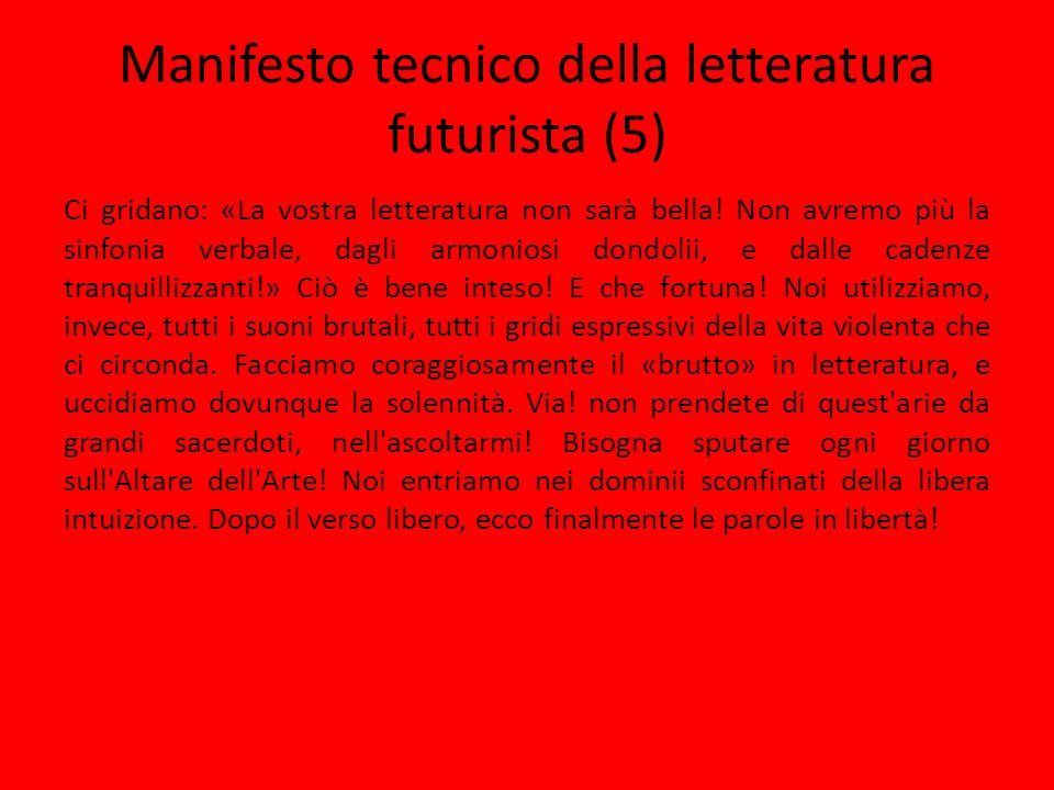 Manifesto tecnico della letteratura futurista (5)