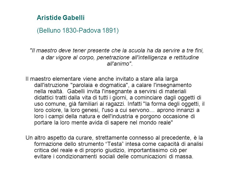 Aristide Gabelli (Belluno 1830-Padova 1891)