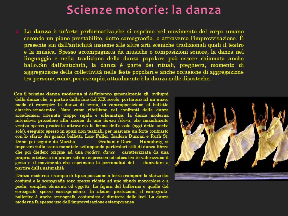 Scienze motorie: la danza