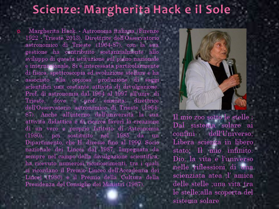 Scienze: Margherita Hack e il Sole