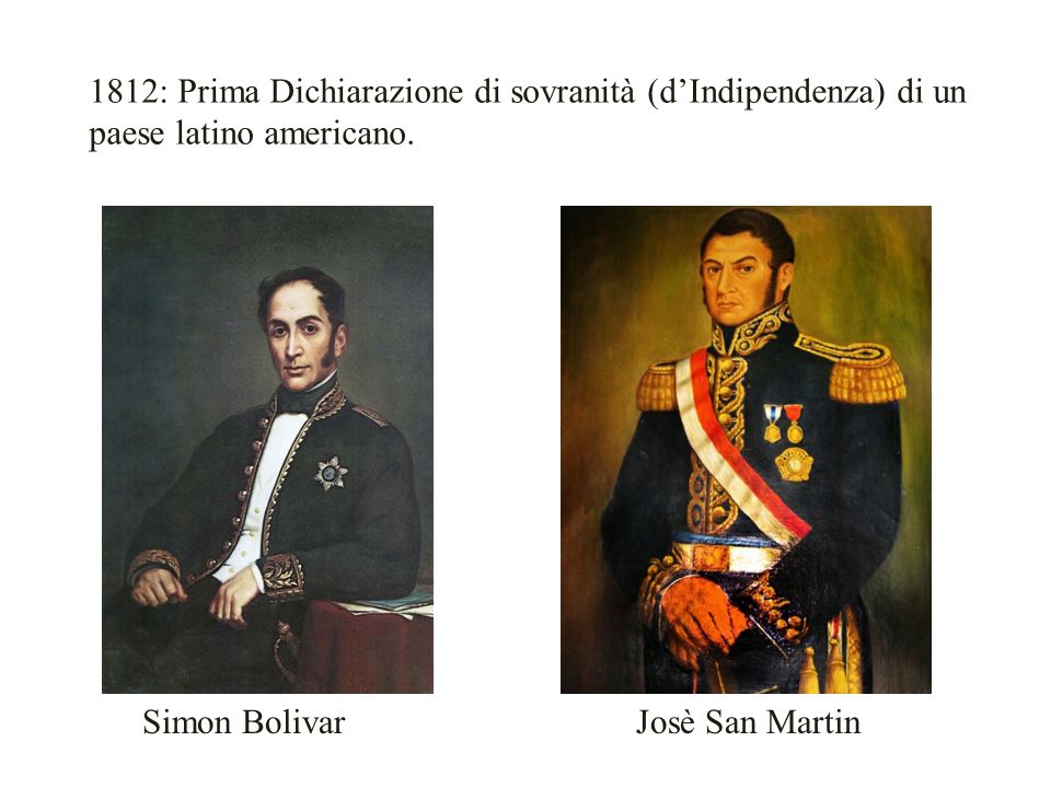 1812: Prima Dichiarazione di sovranità (d’Indipendenza) di un paese latino americano.