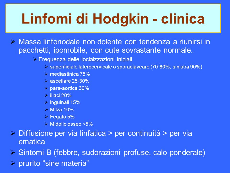 Linfomi di Hodgkin - clinica