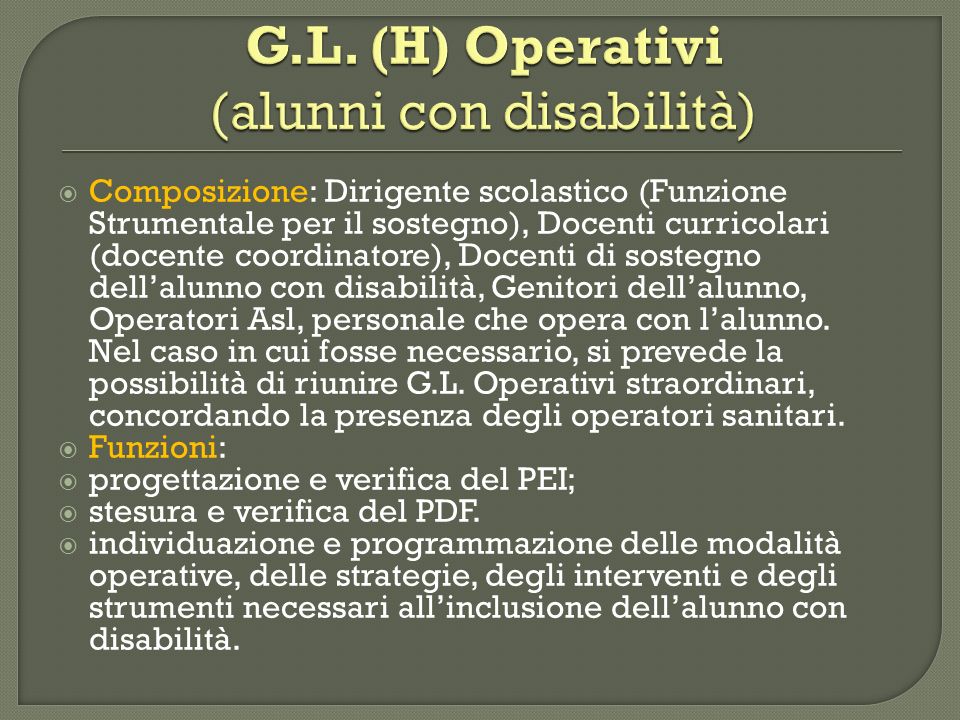 G.L. (H) Operativi (alunni con disabilità)
