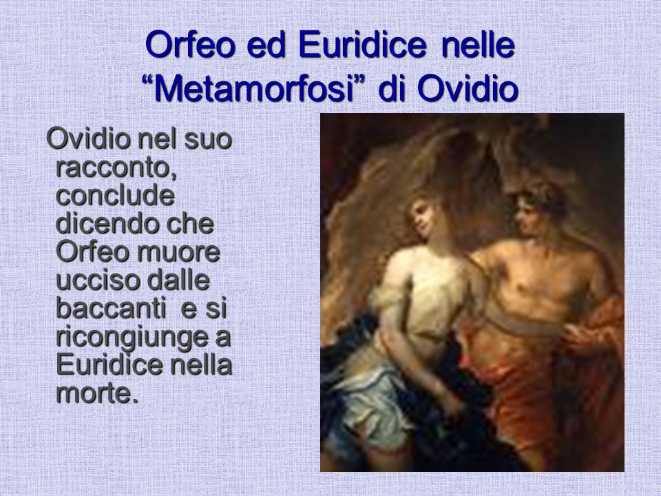 Orfeo ed Euridice nelle Metamorfosi di Ovidio