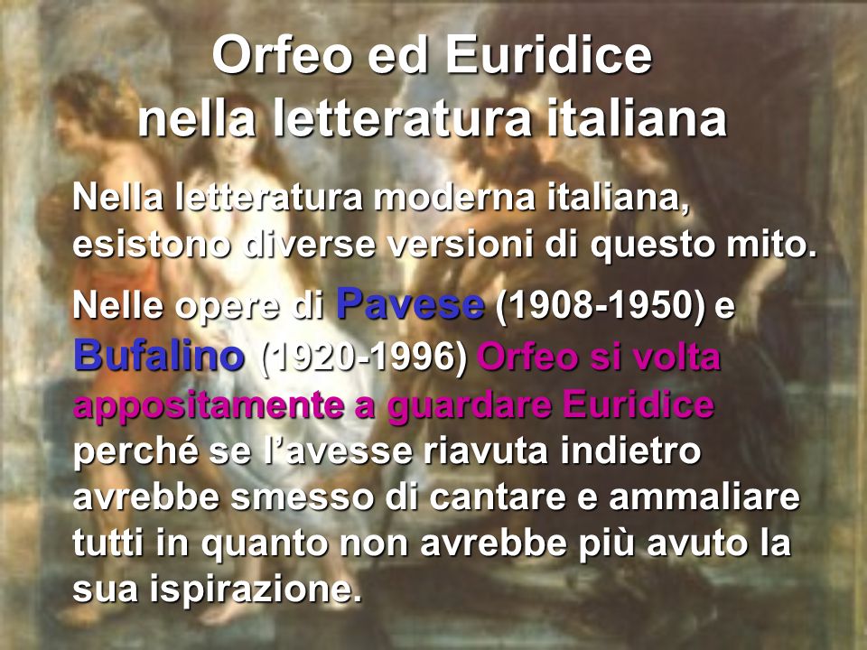 Orfeo ed Euridice nella letteratura italiana