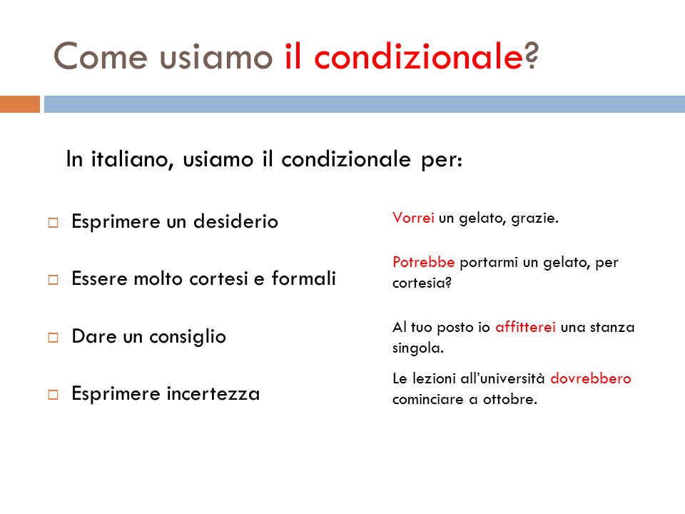 Risultati immagini per uso e forme del condizionale in italiano