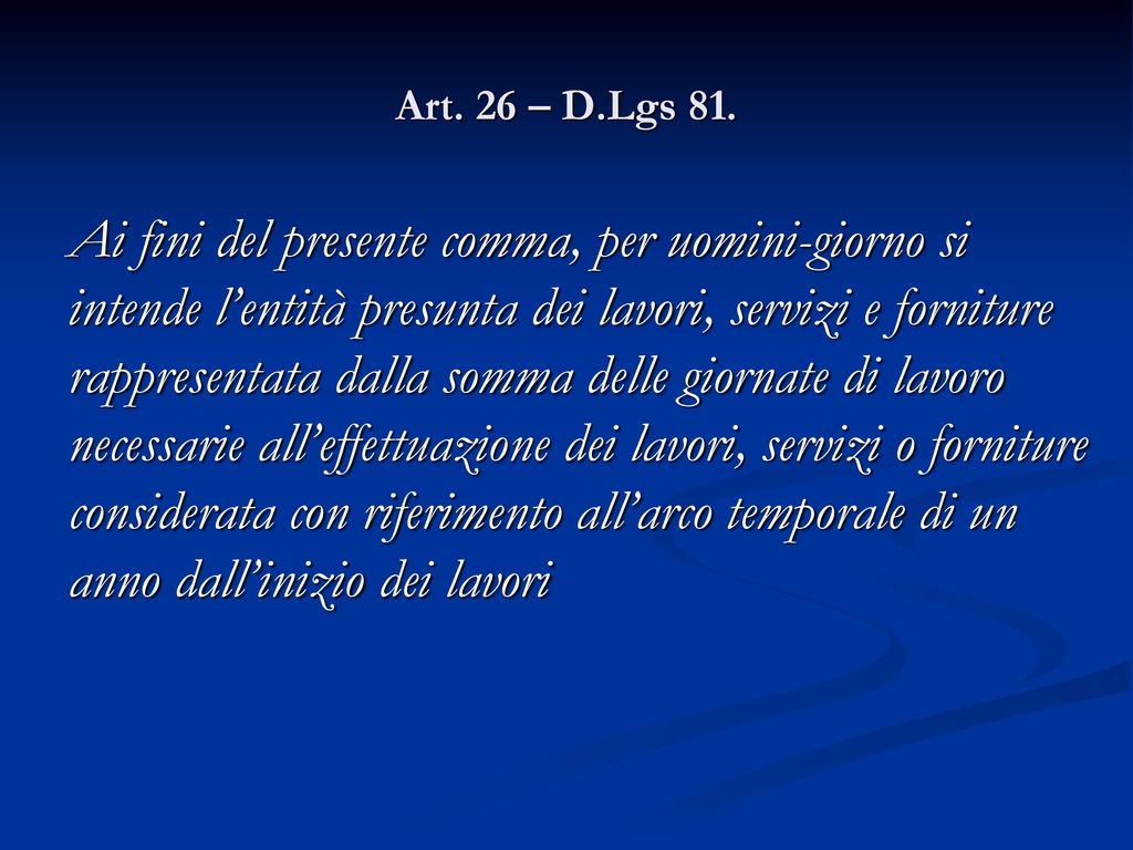 Art. 26 – D.Lgs 81.