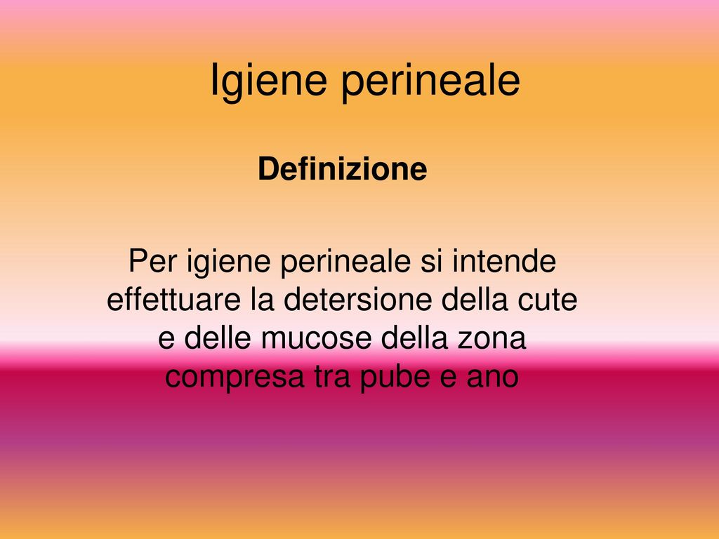 Igiene perineale Definizione
