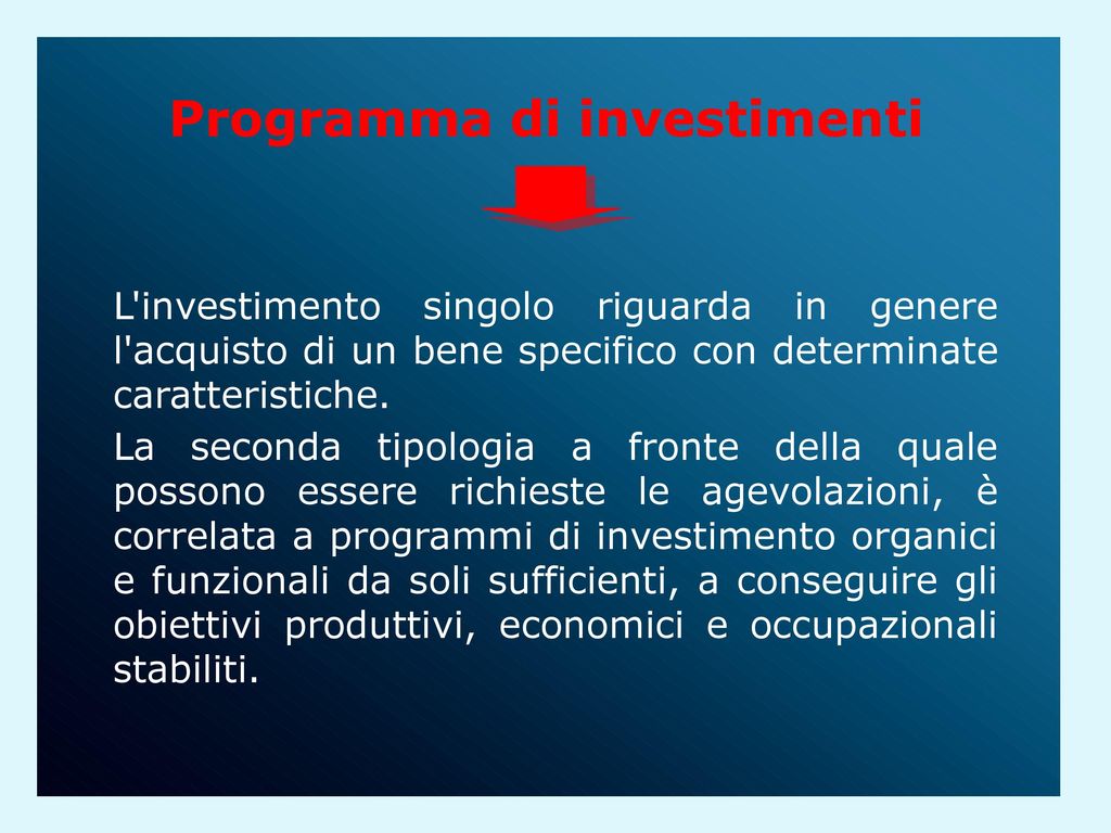 Programma di investimenti