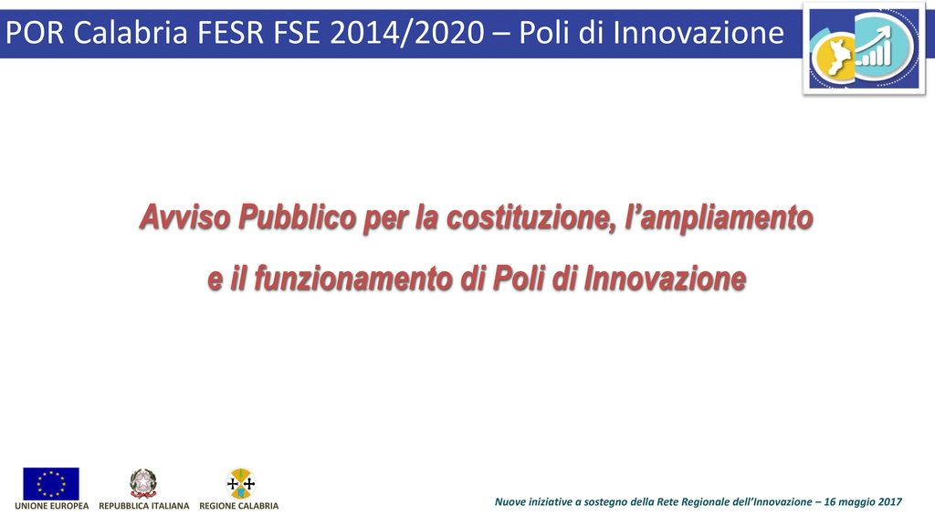POR Calabria FESR FSE 2014/2020 – Poli di Innovazione