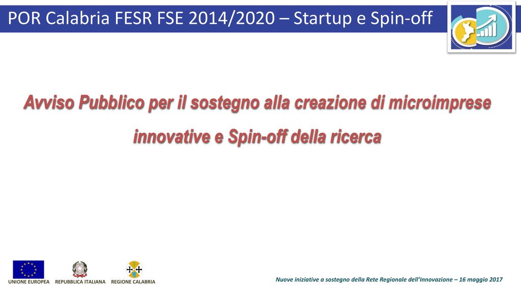 POR Calabria FESR FSE 2014/2020 – Startup e Spin-off
