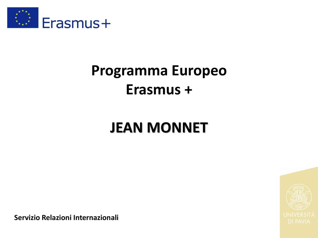 Programma Europeo Erasmus + JEAN MONNET