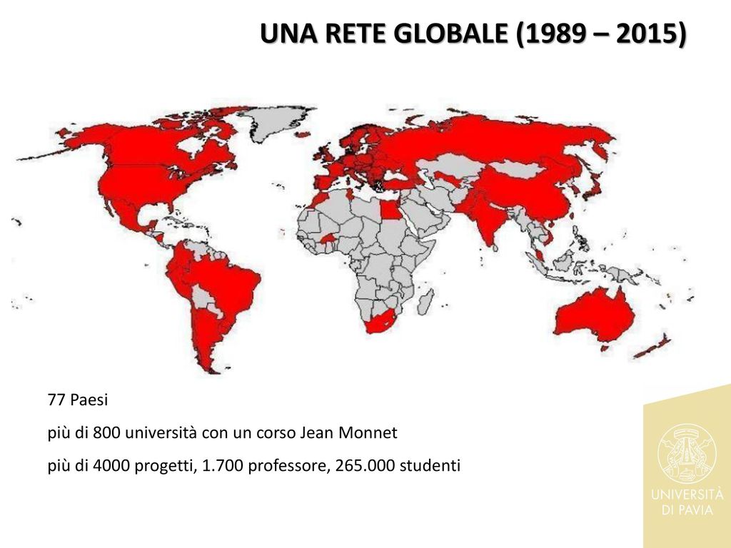UNA RETE GLOBALE (1989 – 2015) 77 Paesi