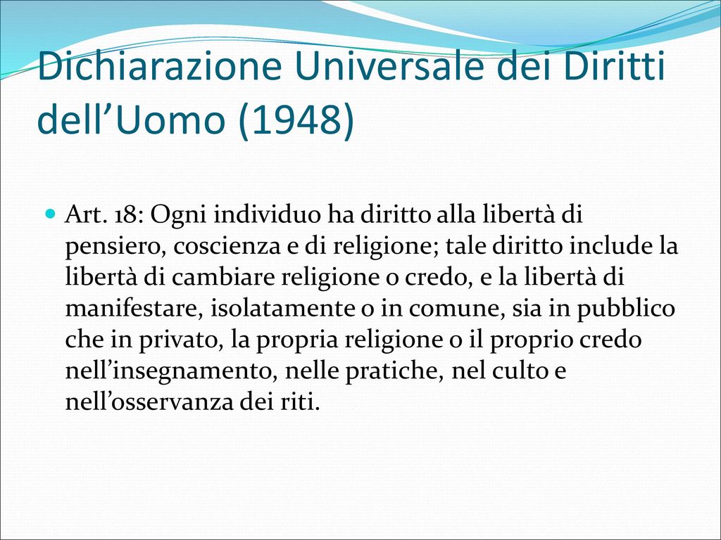 Dichiarazione Universale dei Diritti dell’Uomo (1948)