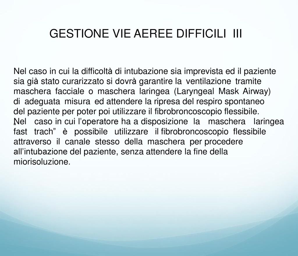 GESTIONE VIE AEREE DIFFICILI III