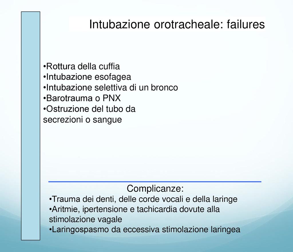 Intubazione orotracheale: failures