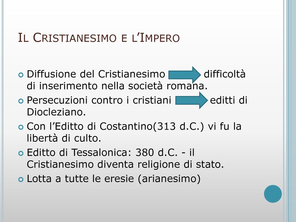 Il Cristianesimo e l’Impero