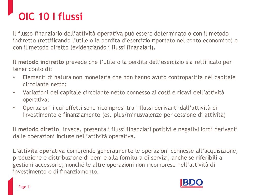 OIC 10 I flussi