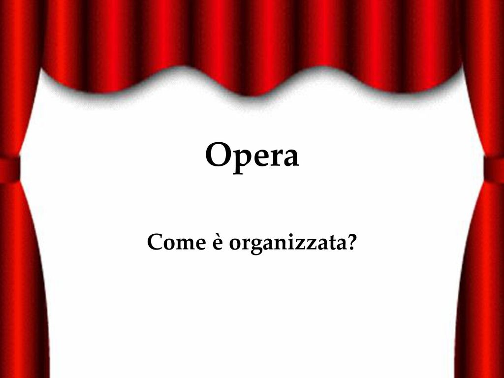 Opera Come è organizzata