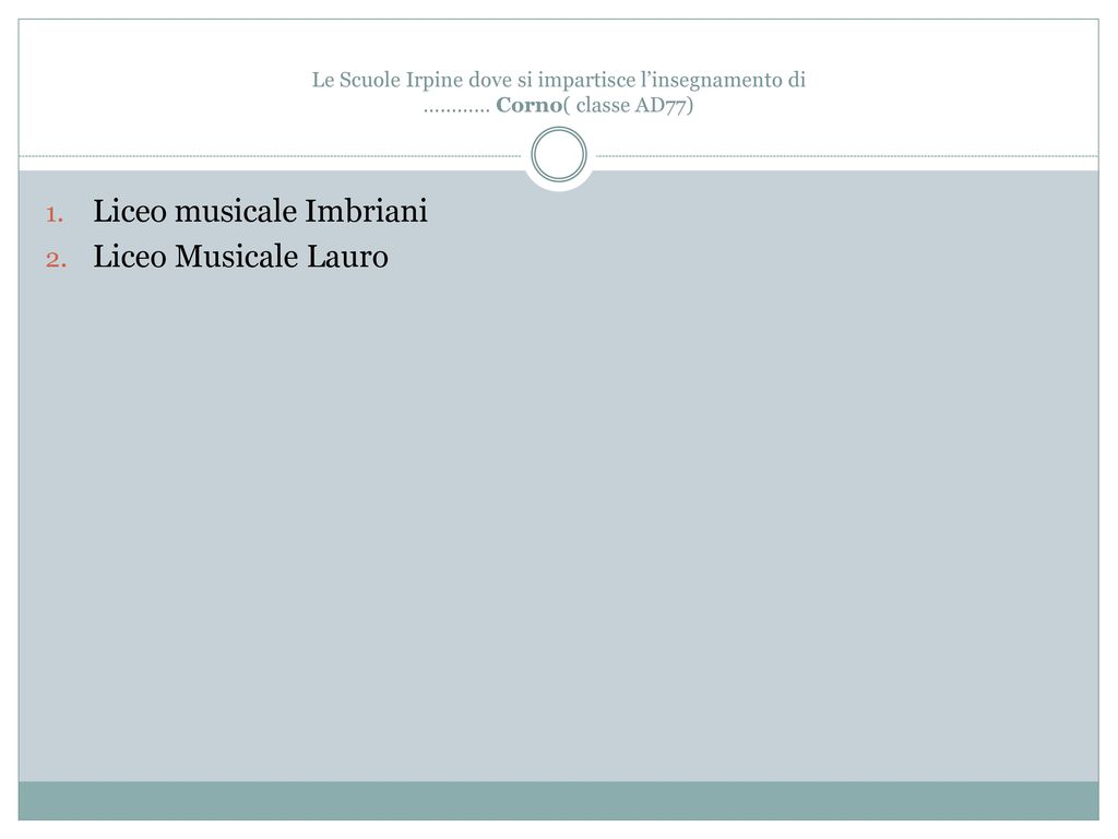 Liceo musicale Imbriani Liceo Musicale Lauro