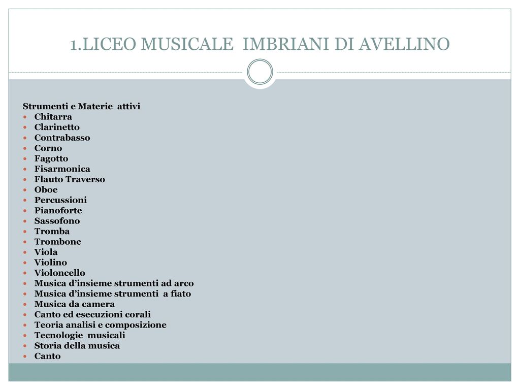1.LICEO MUSICALE IMBRIANI DI AVELLINO