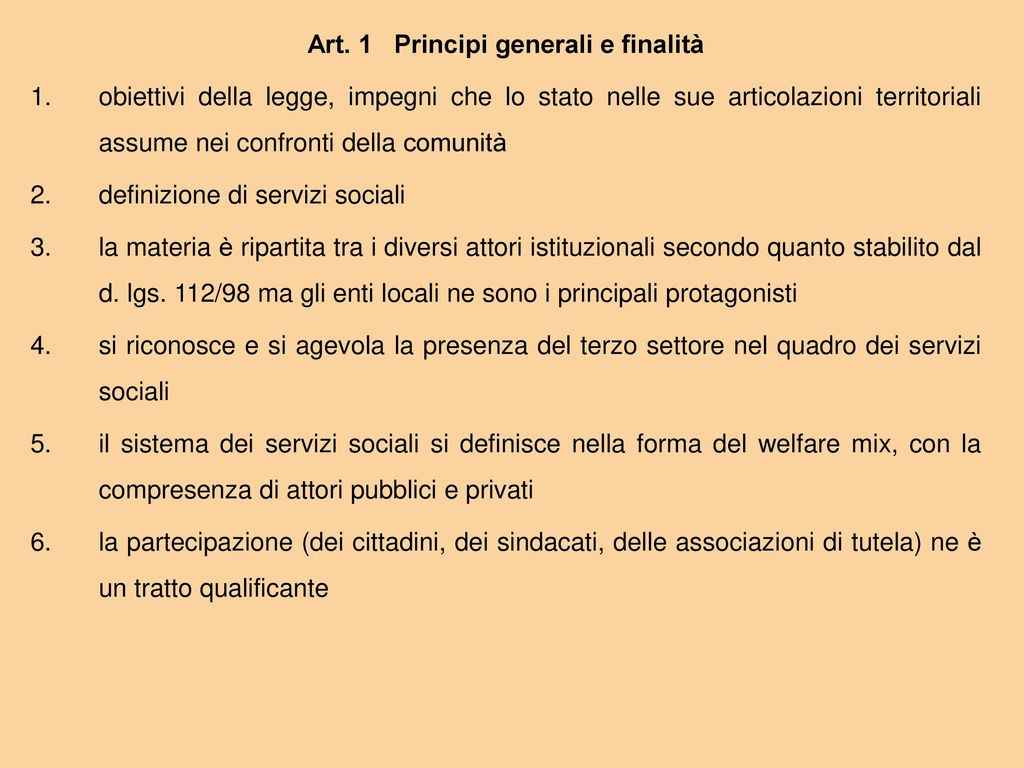 Art. 1 Principi generali e finalità