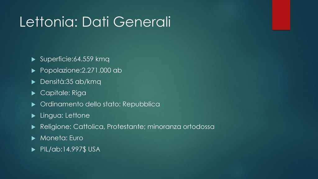 Lettonia: Dati Generali
