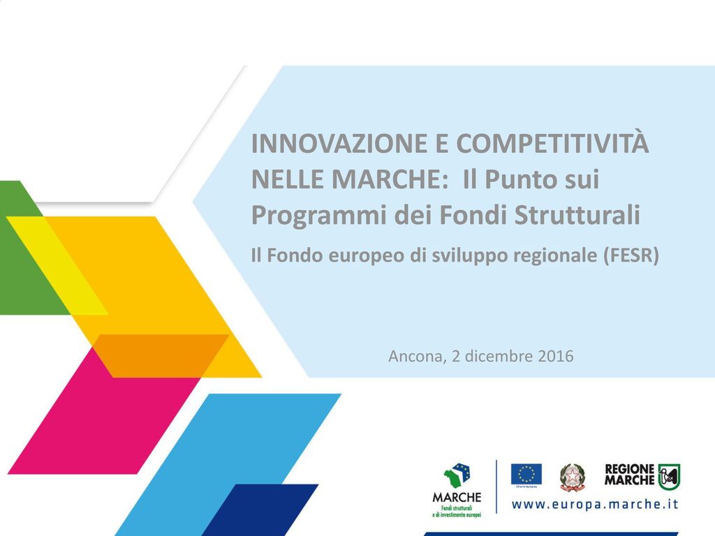 Il Fondo europeo di sviluppo regionale (FESR) Ancona, 2 dicembre 2016