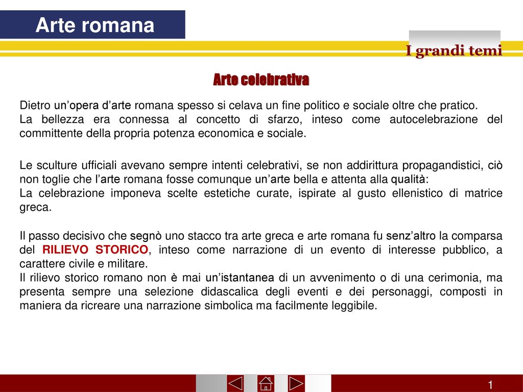 Arte romana I grandi temi Arte celebrativa