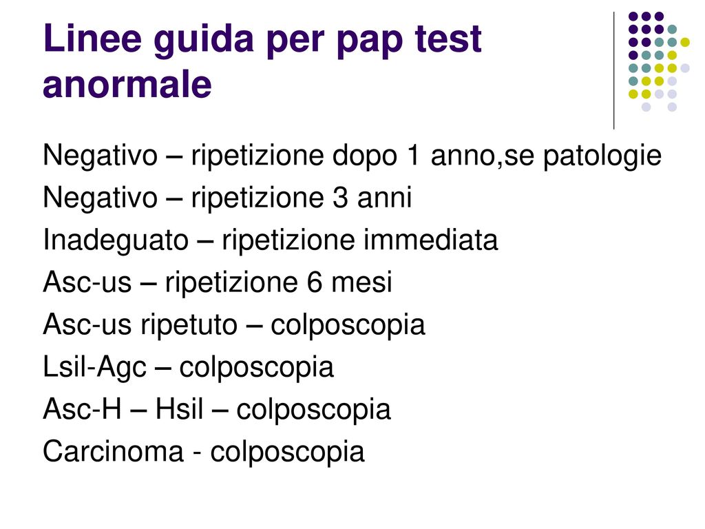 Linee guida per pap test anormale