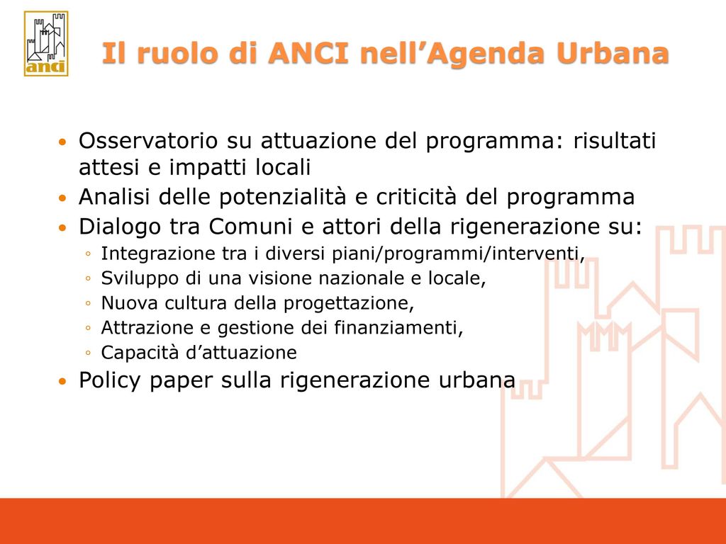 Il ruolo di ANCI nell’Agenda Urbana