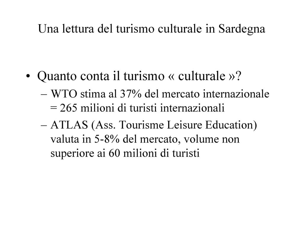 Una lettura del turismo culturale in Sardegna