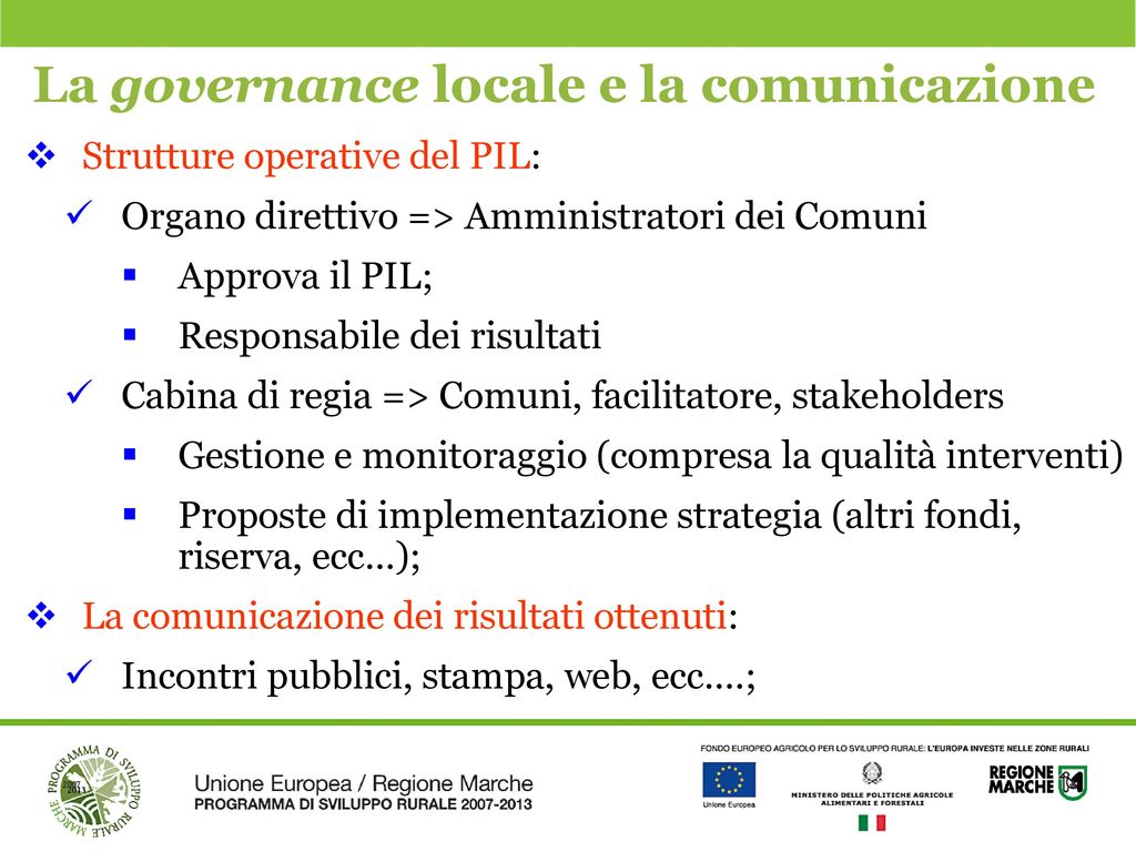 La governance locale e la comunicazione