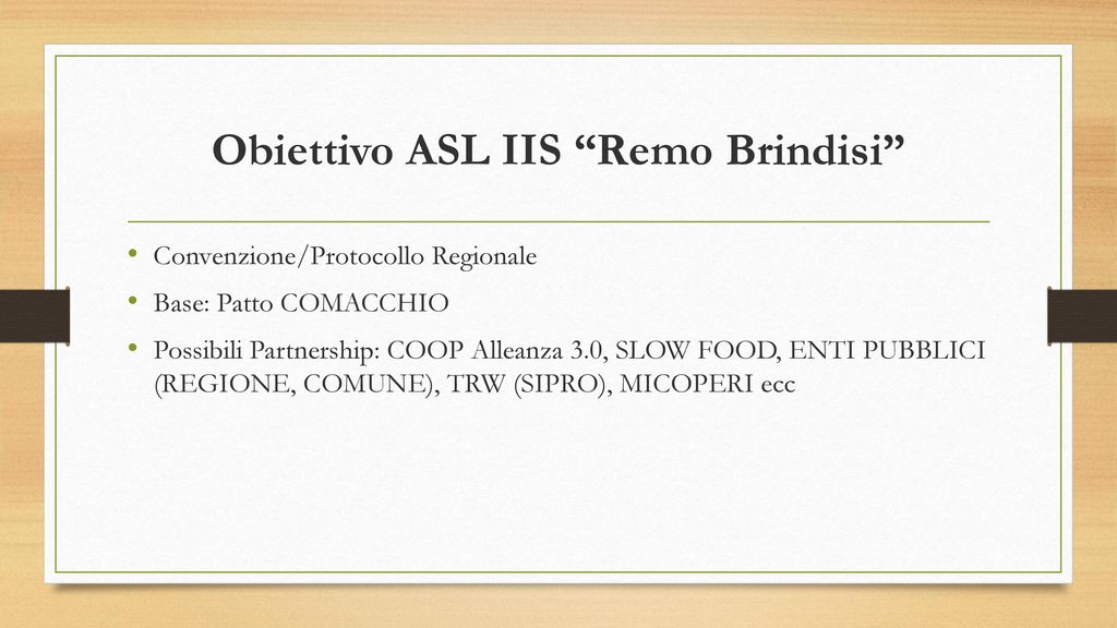 Obiettivo ASL IIS Remo Brindisi