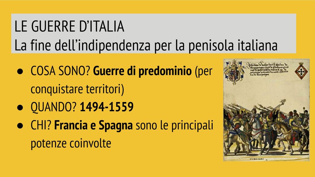 La fine dell’indipendenza per la penisola italiana
