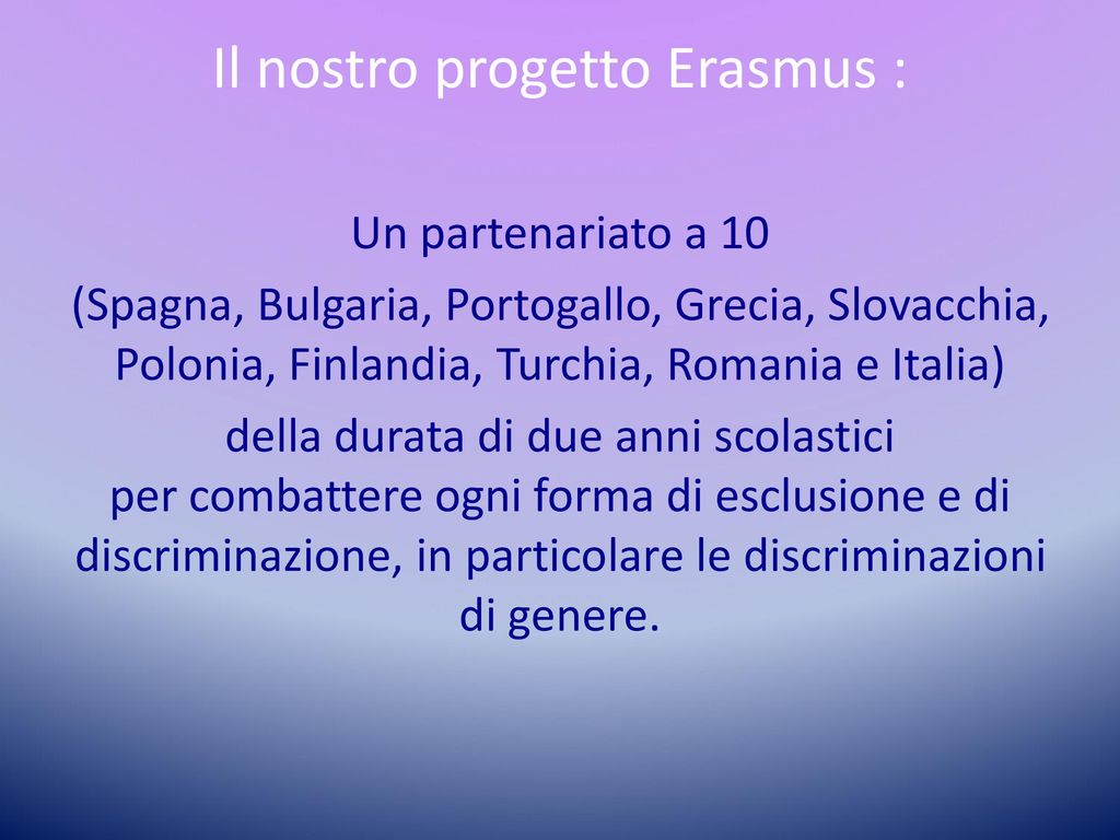 Il nostro progetto Erasmus :