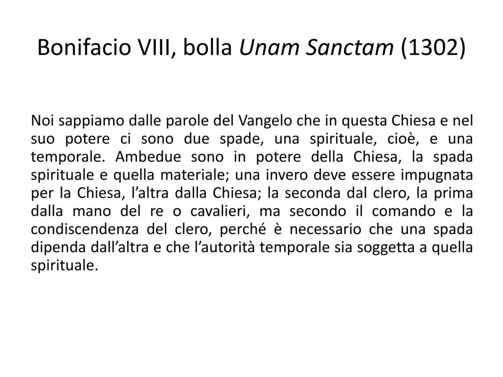 Bonifacio VIII, bolla Unam Sanctam (1302)