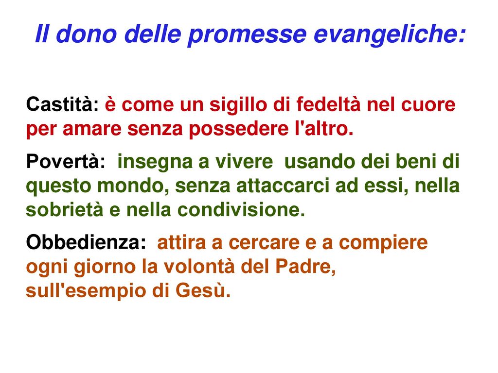 Il dono delle promesse evangeliche: