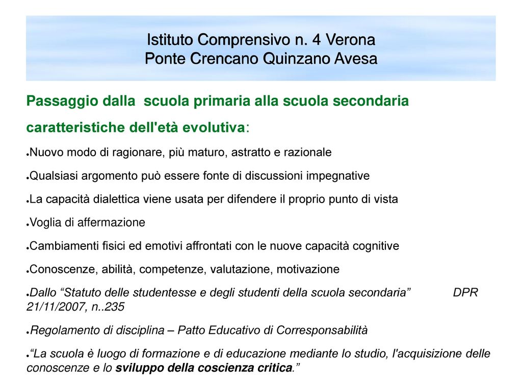 Istituto Comprensivo n. 4 Verona Ponte Crencano Quinzano Avesa